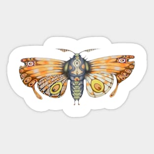 orange moth Sticker